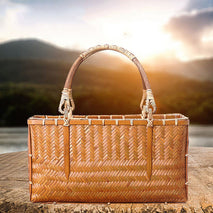 Shopping Portable Bamboo Basket And Bamboo Bag