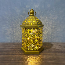 Home Decor Metal Lantern Eid Mubarak Night Led Ramadan Decoration Muslim Party Supplies Gift
