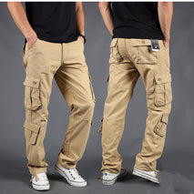 Mens Cargo Trouser - Outdoor Overalls Men's Loose Large Size Multi Pocket Trousers