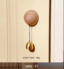 Magnetic Wooden Wind Bell Doorbell Door Reminder with Hit Effect Magnetic Suction Door Decoration Object