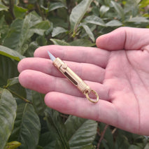 Brass Mini Paper Cutting Knife Self-defense Keychain