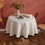 Dining Table Cloth Bamboo Linen Tassel Round