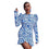 Women's lace-up long-sleeve printed slim dress