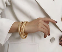 Bamboo thread metal bracelet