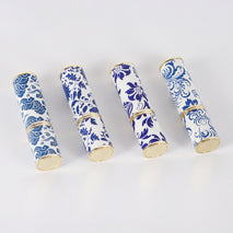 Blue And White Porcelain Vintage Perfume Sub-bottles PU Leather Glass Bottle
