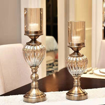 Crystal Glass Dining Table European Candle Holder Ornament