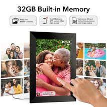 Frameo 10.1 Inch WiFi Digital Photo Frame | IPS HD Touch Screen | 32GB Storage | Auto Rotate | Remote Photo & Video Sharing