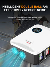FCHAO 4.2KW Off-Grid Solar Sine Wave Hybrid Inverter with WiFi - 24V/48V Built-in MPPT, 6.2KW High Power for Home Use