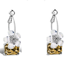 Crystal Colorful White Flower Earrings