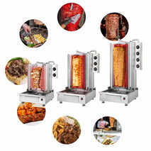 Automatic Stainless Steel Gas Shawarma Machine - Commercial Rotary Doner Kebab Grill for Middle Eastern Chicken and Meat