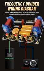 Gertsound 7012 Crossover Network 2 Way Audio Speaker Treble Bass Frequency Divider Metal for 12-15 Speakers No Distortion