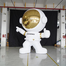 20ft Custom Giant Inflatable Cartoon Astronaut Mascot with Colorful Design and Gold Face