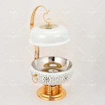 Chauffandises Traiteur De Restaurant Wedding Food Warmer Lids White Gold Catering-Serving-Dishes Warming & Holding Equipment