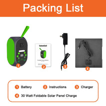 Portable 120W Power Bank with AC 110V/220V, Lifepo4 Battery for Laptop and Phone Charging, Includes 30W Solar Panels