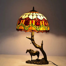 16Inch Tiffany Colored Glass Table Lamp Dragonfly Retro Classical Table Lamp Bedroom Bedside Lamp Decoration