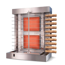 Buy Automatic Vertical Broiler with 2 Burners and 10 Side Kebab Skewers for Doner Kebab and Shawarma - Gas Grill Wholesale B2B