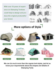 Customized Luxury Tent Waterproof Cotton Tent Canvas Large Family Camp Beige Color Dome Bell Tent for Camping