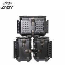 Wholesale Motorcycle Black Aluminum Alloy Waterproof Motorcycle Tail Box 38L Side Box +45L Top Box Universal Type