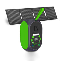 Portable 120W Power Bank with AC 110V/220V, Lifepo4 Battery for Laptop and Phone Charging, Includes 30W Solar Panels