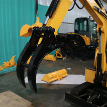 RBX Mini Excavator Attachments Hydraulic Rotating Wood/Stone Grapple Forestry Equipment Wood Grabber Construction Machinery