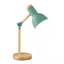 Stylish Wooden Iron LED Multi-Joint Reading Table Lamp Task Light Flexible with Art Metal Lampshade and E27 Lamp holder
