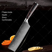 XITUO Kitchen Knives Set 8 inch Chef knife 440C High Carbon Stainless Steel Damascus Laser Pattern Slicing Santoku knife New