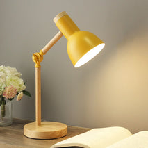 Stylish Wooden Iron LED Multi-Joint Reading Table Lamp Task Light Flexible with Art Metal Lampshade and E27 Lamp holder