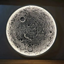 Buy 3D Stereo Relief Moon Lamp Wall Lamp Mural Designer Living Room Entrance Round Moon Decorative Lamp Wholesale B2B