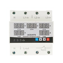 63A Type 4P Automatic Transfer Switch - Single Phase Changeover Switch with Phase Selector and Signal Feedback