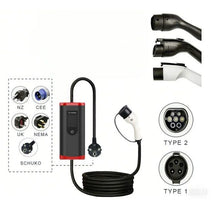 Adjustable 7.68kW EV Portable Charging Cable with NEMA 14-50/5-15 Plug – 32A Current Charger for SAE J1772 Electric and Plug-in Hybrid Vehicles