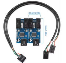 9 Pin USB Header Interface USB Cable Port Adapter for Computer Motherboard 1 to 4 Cable