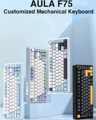Buy AULA F75 75% Mechanical Gaming Keyboard – Wireless 2.4G/Bluetooth/Wired, Hot-Swappable RGB, PBT Keycaps, Gasket Mount Wholesale B2B