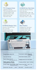 AULA F75 75% Mechanical Gaming Keyboard – Wireless 2.4G/Bluetooth/Wired, Hot-Swappable RGB, PBT Keycaps, Gasket Mount