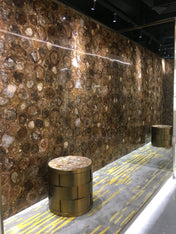 Petrified Wood Precious Stone Wooden Tables Stone Tile with Wood Look for Wall and Floor