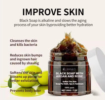 Wholesale African Black Soap Bar With Moroccan Argan Oil And Rose Body Scrub Purifying Cleansing Exfoliating Beauty Products