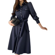 Celebrity Temperament Dress With Lace-up Slim Fit