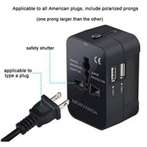 Universal Travel Adapter, International All in One Worldwide Travel Adapter and Wall Charger with USB Ports with Multi Type Power Outlet USB 2.1A,100-250 Voltage Travel Charger