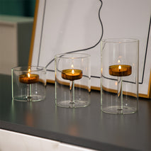 Dining Table Glass Candle Holder Dinner Props Ornaments