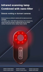 LED Hidden Device Detector with Infrared viewfinders Pocket Sized Anti Spy Camera Finder Locates Hidden Camera