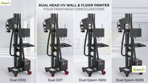 Dual Head 3D UV Wall & Floor Printer Machine | Epson DX10 DX7 I1600 I3200 | 3.5M Vertical Printing System