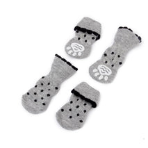 Trendy Retail Cute Soft Comfortable Warm Anti-Slip Black Dots Paw Prints Dog Socks Pet Supplies PACK OF 4PCS XL