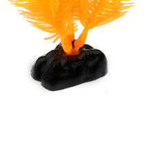 Trendy Retail Yellow Plastic Fake Grass Cloth Leaves Plants Aquarium Fish Tank Ornament