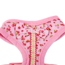 Trendy Retail Bowknot Floral Design Charms Pet Dog Puppy Cat Clothing Supplies Harness Leash Lead Walking Collar Vest Strap Pink M