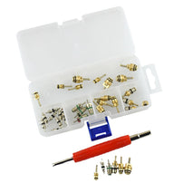 Shanvis 36 Pieces Assortment A/C Shrader Valve Core Tool R134 R12 AC Valves HVAC kit