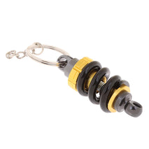 Shanvis Universal Metal Motorcycle Shock Absorber Shape Key Chain Ring - Black+Gold
