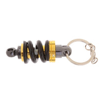 Shanvis Universal Metal Motorcycle Shock Absorber Shape Key Chain Ring - Black+Gold