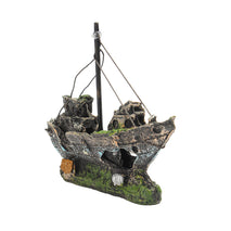 Trendy Retail Aquarium Ornament Wreck Sailing Boat Sunk Ship Destroyer Fish Tank Cave DIY
