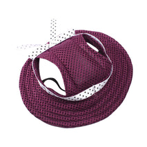 Trendy Retail Pet Dog Cat Kitten Princess Fashionable Adjustable Chin Strap Sun Protection Hat Cap Sunbonnet Pet Lovers Gift Purple Size M