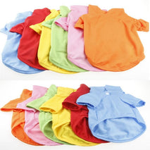 Trendy Retail Fashionable Lightweight Pet Dog Top Apparel Costume T-shirt Apparel Doggy Clothes Solid-colored Outfit Pink-XL