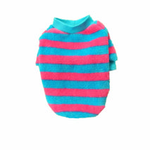 Trendy Retail Soft Smooth Comfortable Warm Blue Rose Red Stripe T Shirt Dog Cloth Apparel Pet Supplies L